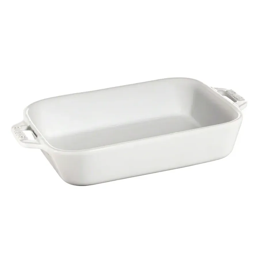 Ugnsformar-STAUB rektangulär ugnsform 20 x 16 cm, vit