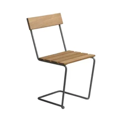 Sittmöbler·Trädgårdsstolar & Utestolar|Trädgårdsstolar & Utestolar-Grythyttan Stålmöbler Stol 1, Teak-varmförzinkat stativ