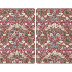 Strawberry Thief bordsunderlägg 30x40 cm 4-pack, Röd^Pimpernel Online