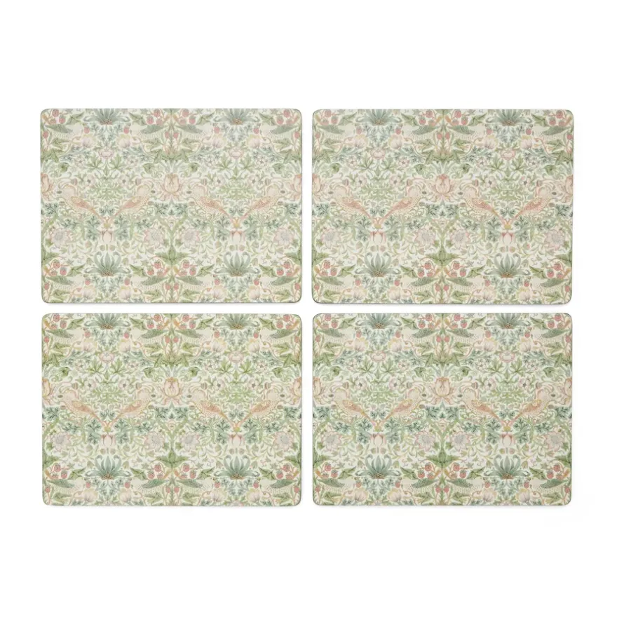 Bordstabletter-Pimpernel Strawberry Thief bordsunderlägg 30x40 cm 4-pack, Green