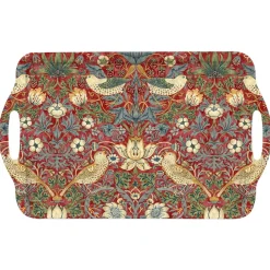 Brickor-Pimpernel Strawberry Thief bricka med handtag, Röd