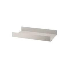 hyllplan metall, beige, 58x30 cm, hög kant^String Outlet