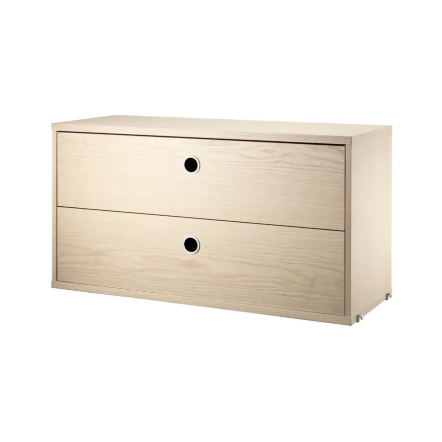 Stringhylla|Byråer & Hurtsar-String lådhurts, askfanér, 78x30 cm