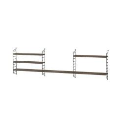 Förvaring För Barnrum-String Pocket hylla valnöt-svart, valnöt-svart