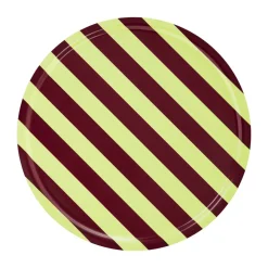Stripe bricka Large Ø65 cm, Butter-burgundy^Hem Outlet