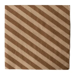 Servetter-DBKD Stripe pappersservett 33x33 cm 20-pack, Nougat