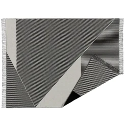 Bomullsplädar & Bomullsfiltar-NJRD Stripes bomullspläd, Svart