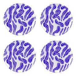 Sudd glasunderlägg Ø11 cm 4-pack, Blue-white^Åry Home