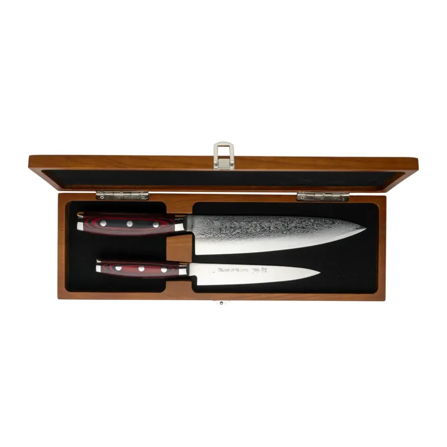 Super Gou knivset 2-delar schatull, Natur-röd-svart, 20 cm, 12,5 cm^Yaxell Best