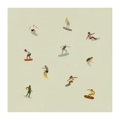 Posters-Fine Little Day Surfers poster, Beige, 40x40 cm