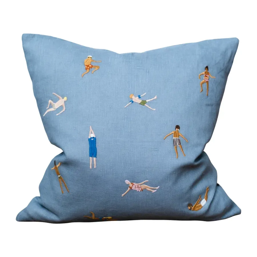 Swimmers kuddfodral 45x45 cm, Blue^Fine Little Day