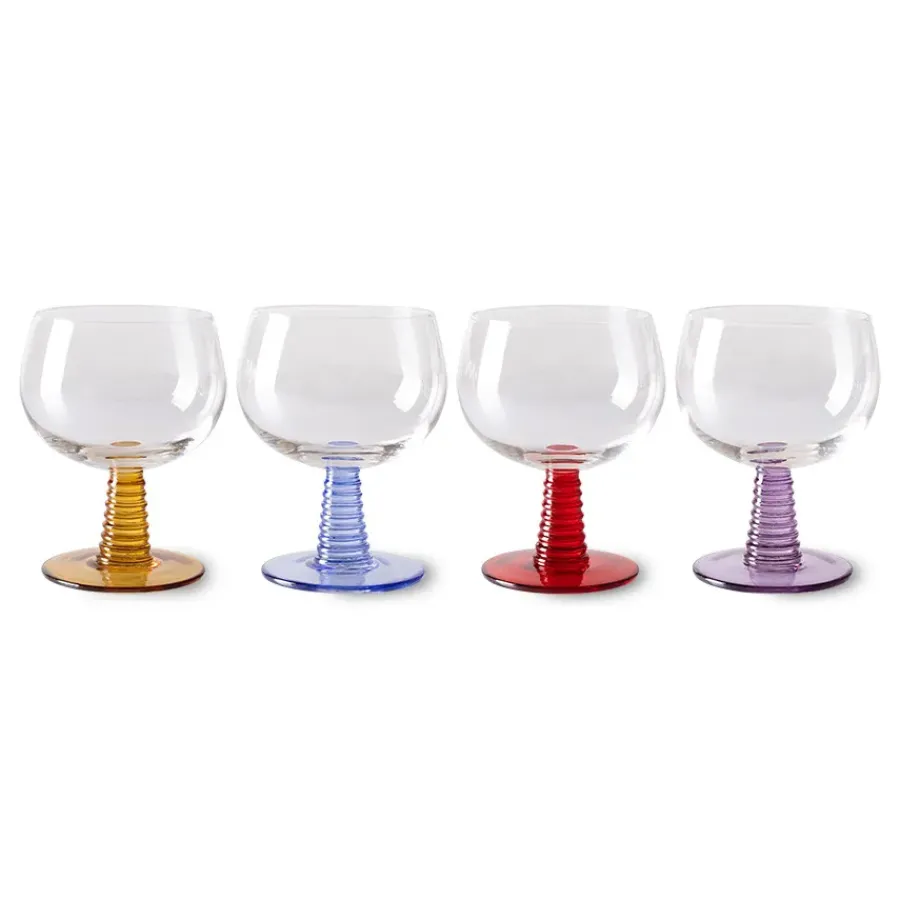 Swirl Vinglas Låga 4-pack 35 cl, Mix^HKliving Outlet