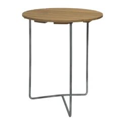 Balkongmöbler·Balkongbord & Cafébord|Balkongbord & Cafébord-Grythyttan Stålmöbler Table 6B bord, Oljad ek-varmförzinkad stativ, Ø60 cm