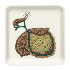 Serveringsfat & Uppläggningsfat-Iittala Taika Sato tallrik 12x12 cm, Vit-flerfärgad