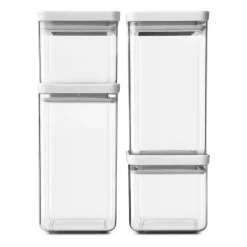 TASTY+ fyrkantig förvaringsburk set, Ljusgrå^Brabantia Outlet