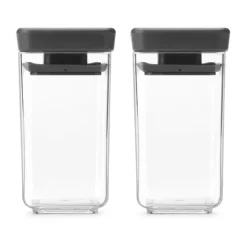 Förvaringsburkar-Brabantia TASTY+ stapelbar burk 2-pack 0,15 L, Mörkgrå