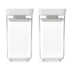 Förvaringsburkar-Brabantia TASTY+ stapelbar burk 2-pack 0,15 L, Ljusgrå