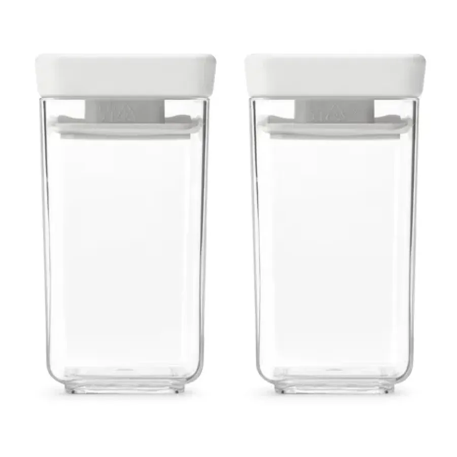 Förvaringsburkar-Brabantia TASTY+ stapelbar burk 2-pack 0,15 L, Ljusgrå