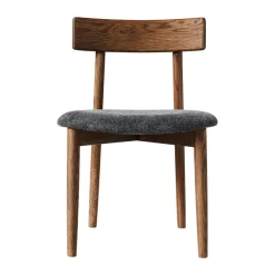 Stolar-MUUBS Tetra stol med klädd sits, Granitfärgat tyg-mörkoljad ek