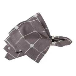 Tila tygservett 45x45 cm, Decadent cocolate-off white^Broste Copenhagen Online