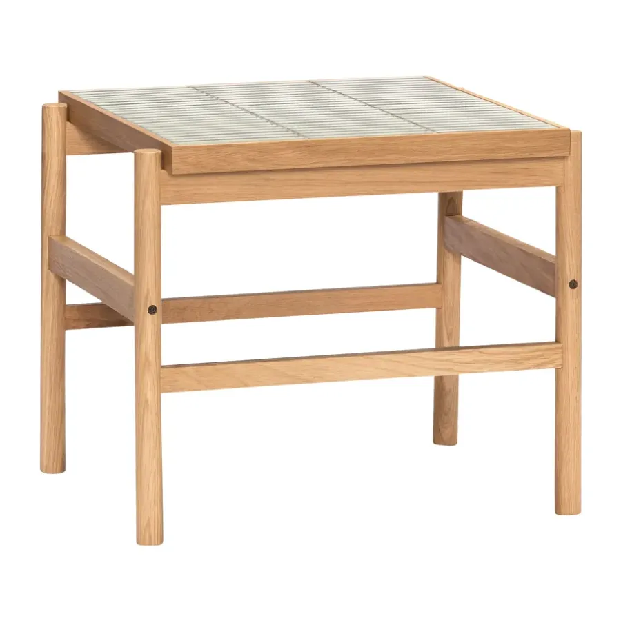 Avlastningsbord & Sidobord-Hübsch Tile sidobord, Ek-mint