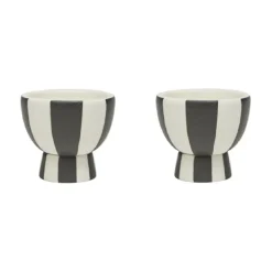 Äggkoppar-OYOY Toppu äggkopp 2-pack, White-black