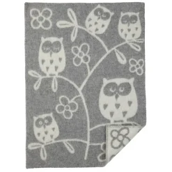 Tree Owl barnfilt, ljusgrå^Klippan Yllefabrik Sale