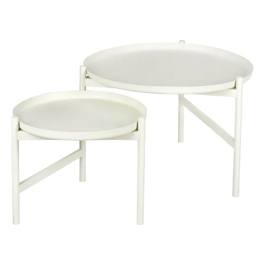 Avlastningsbord & Sidobord-Broste Copenhagen Turner table sidobord Ø70 cm, White