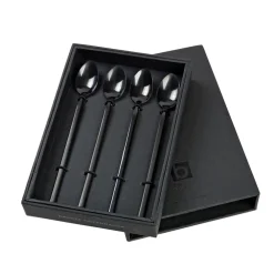 Teskedar & Kaffeskedar-Broste Copenhagen Tvis lång sked 4-pack, svart