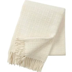 Ullplädar & Ullfiltar-Klippan Yllefabrik Twist ullpläd, naturvit