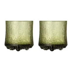 Dricksglas-Iittala Ultima Thule On the rocks glas finsk sand 2-pack, Grön