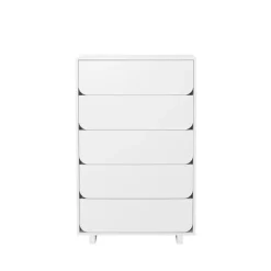 Byråer & Hurtsar|Byråer & Hurtsar-1898 Vidja hög byrå, vit lack, 5 lådor