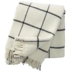 Ullplädar & Ullfiltar-Klippan Yllefabrik Vinga ullpläd, vit