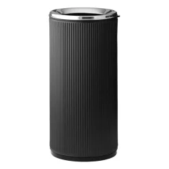 Papperskorgar-Vipp 18 papperskorg med kant 22 l, Black-stainless steel