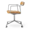 Kontorsstolar & Skrivbordsstolar-Vipp 452 Swivel kontorsstol med hjul, Pol. aluminium-sand leather