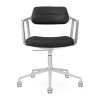 Kontorsstolar & Skrivbordsstolar-Vipp 453+ Swivel kontorsstol med hjul, Pol. aluminium-black leather
