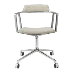 452 Swivel kontorsstol med hjul, Wavy off white-light grey-pol. aluminium^Vipp Hot