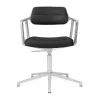 Kontorsstolar & Skrivbordsstolar-Vipp 453+ Swivel kontorsstol, Pol. aluminium-black leather