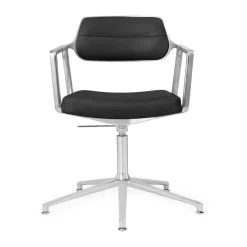 Kontorsstolar & Skrivbordsstolar-Vipp 453+ Swivel kontorsstol, Pol. aluminium-black leather