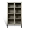 Volt vitrinskåp 130 cm beige, Detaljer i svart^Mavis New