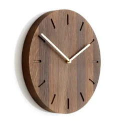 Väggklockor-Applicata Watch:Out väggklocka ek, mörk ek-mässing