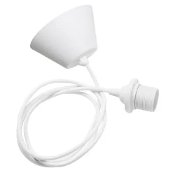 Lampupphängning & Lampsladdar-Watt & Veke takupphängning textil, vit