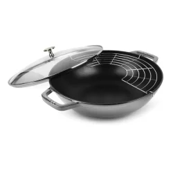Wok med glaslock Ø30 cm 4,4 L, Grå^STAUB Online