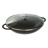Wok med glaslock Ø37 cm 5,7 L, Svart^STAUB