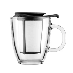 Plastmuggar|Tekoppar-Bodum Yo-Yo tekopp med sil, svart